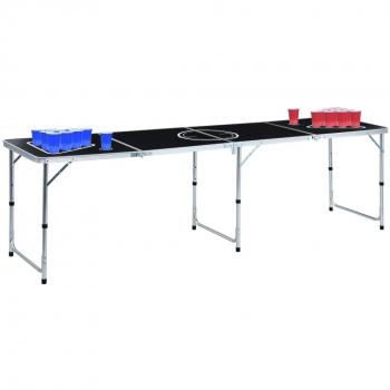 Mesa de beer pong plegable con tazas y bolas de 240 cm