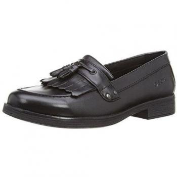 Geox Jr Agata A - Mocasines Niñas, Negro, 39 EU, Par