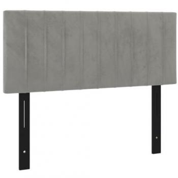 Cabecero de terciopelo gris claro 100x5x78/88 cm