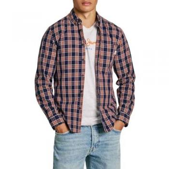 Camisa de Hombre Regular Fit Pepe Jeans con Estampado de Cuadros Multicolor - Modelo Morgan Dulwich Blue, Talla XXL