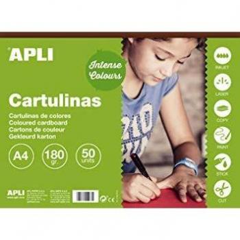 APLI 14245 - Cartulina marrón A4 170 g 50 hojas