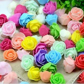 ASDFF 50/100/00 Uds Mini Cabeza de Flor de Rosa de Espuma de PE Artificial para Boda Hecha a Mano decoración del hogar Suministros para Fiestas Guirnalda Artesanal