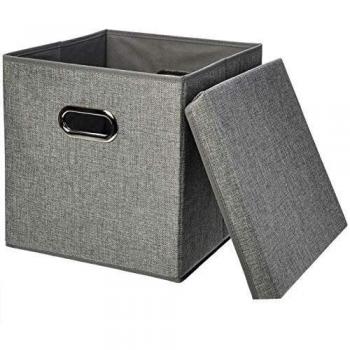 Amazon Basics – Cubos de almacenamiento plegables de arpillera, 2 unidades