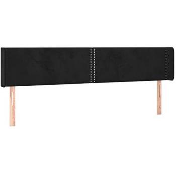Cabecero con LED de terciopelo negro 163x16x78/88 cm