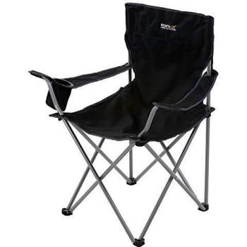 Regatta Isla Chair Camping Chairs, Polyester, Black/Sealgr, One Size