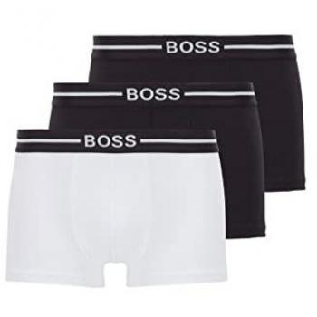 BOSS Men's Stretch Trunks 3-Pack - Black - Size S