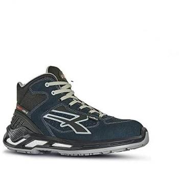 Zapatos de trabajo altos U-Power Blaster S1P SRC ESD, color azul, características: seguridad S1P, resistencia al deslizamiento SRC, protección electrostática ESD