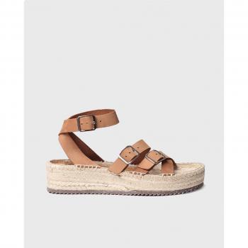 Sandalias de plataforma de mujer de piel con hebilla - VALERIA
