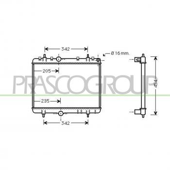 Radiador de refrigeración del motor PRASCO CI424R015 para PEUGEOT, CITROËN y DS