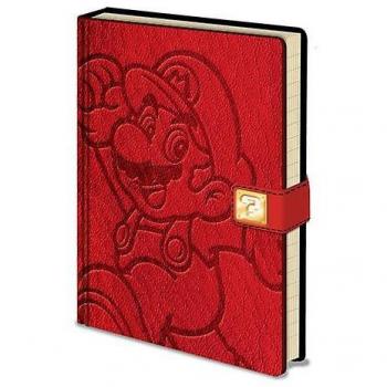 Super Mario Jump A5 Notebook Rojo - Cuaderno A5 con tapa dura, diseño de Super Mario, 80 hojas en blanco, encuadernación resistente, ideal para notas y dibujos