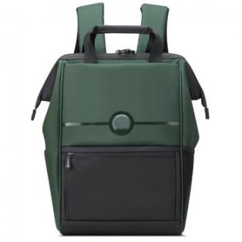 Mochila Delsey Paris Turenne Soft con Protección RFID y Compartimento para Laptop de 14'' - Verde - 39 cm
