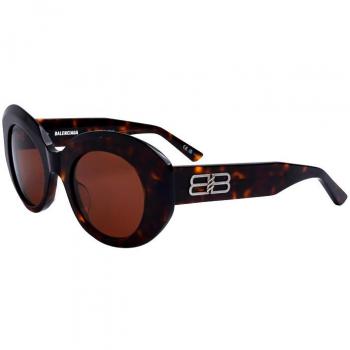 Balenciaga Women's Oval Sunglasses BB0235S - Havana Brown - One Size