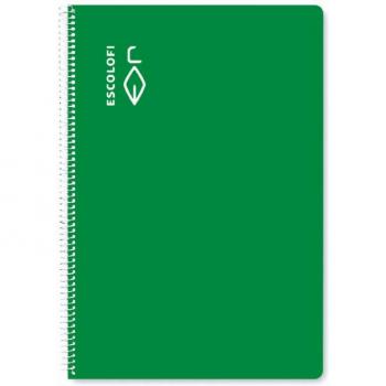 Cuaderno Espiral Escolofi Folio 50 hojas Pautado 3mm Verde