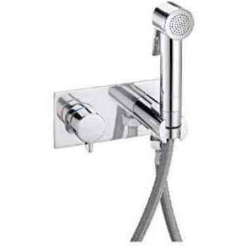 Roca A5B9361C00 Be Fresh Kit Griferia De Inodoro-Bidet Empotrado Con Placa, Metálico