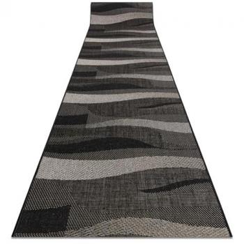 Alfombra de Pasillo SIZAL FLOORLUX Modelo 20212 Negro/Plata 100x330 cm