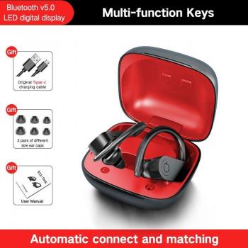 Auriculares Bluetooth Deportivos FBYEG TWS HD Estéreo Inalámbricos con Pantalla LED, Impermeables, Cancelación de Ruido y Micrófono