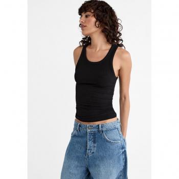 Stradivarius Black Racerback Tank Top XL