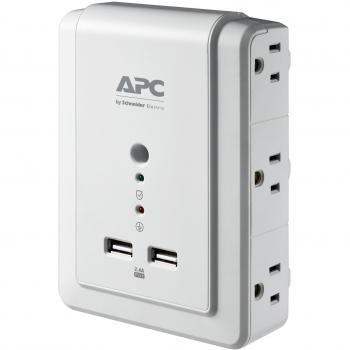 APC 6-Outlet Wall Surge Protector with USB Charging Ports, SurgeArrest Essential