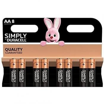 Pilas Alcalinas Duracell MN1500 Estilo Simple 8 Piezas 1.5V