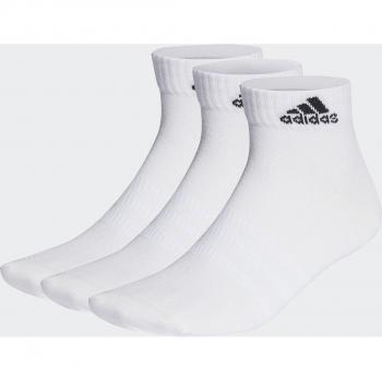adidas Thin And Light Ankle Socks 3 Pairs White/Black Mens 7-11