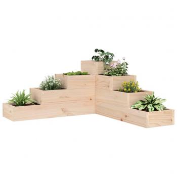 4-Tier Garden Planter Solid Pine Wood 80.5x79x36 cm
