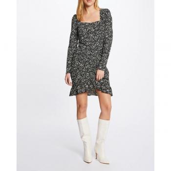 Vestido drapeado con estampado de Morgan