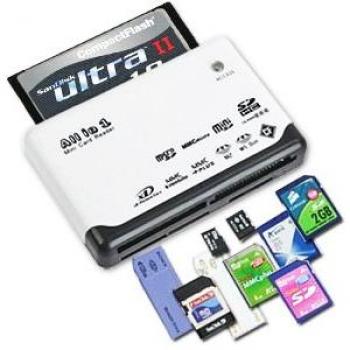 DIGIFLEX Lector de Tarjetas de Memoria USB 2.0 Todo en uno: Mini SD, MMC-Mobile,SDHC, M2, TF, XD, CF