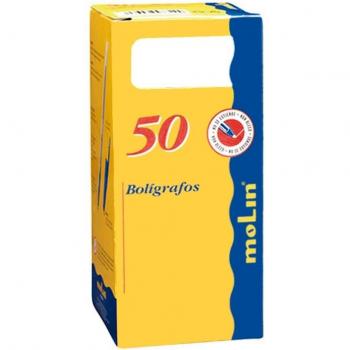Molin BC188-50-3 - Pack de 50 bolígrafos punta media, color azul
