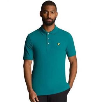 Lyle and Scott Men's Court Green Plain Polo Shirt - XL