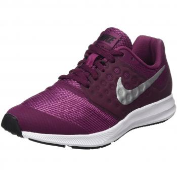 Nike Downshifter 7 (Gs), Zapatillas de Running para Niñas, Rojo (Bordeaux/Metallic Silver/Tea Berry/Black), 36 EU