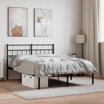 Cabecero de cama de metal negro 120x190 cm Vidaxl