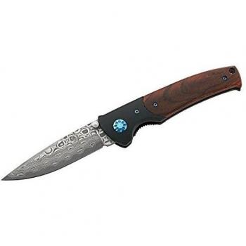 Puma TCE Einhandmesser, Damastklinge, Ebenholz-Griffschalen, G10-Beschl