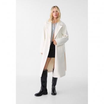 Soft-Touch White Trench Coat Size S