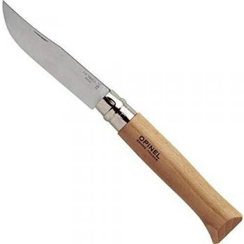 Opinel No. 8 Virobloc Stainless Steel Folding Knife with Beechwood Handle (8.5cm Blade)