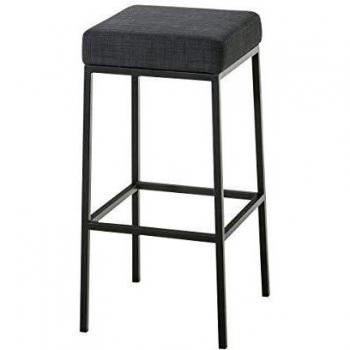 Taburete de Bar Montreal 85 cm en Tela Gris Oscuro con Estructura Negra