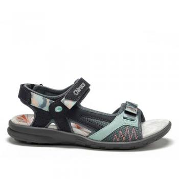 Sandalias Chiruca Cadaqués 03 - Sandalia de Trekking para mujer en color negro y turquesa, talla 41