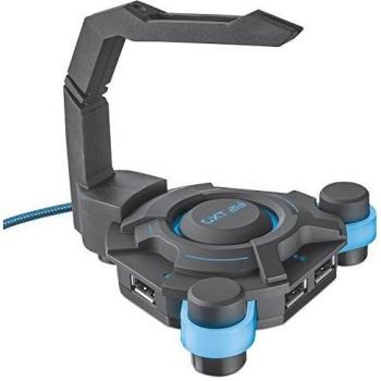 Trust GXT 213 - Hub con 4 puertos USB con elevador de cable de ratón, iluminado