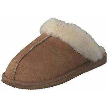 Pantuflas para mujer Shepherd JESSICA de piel en color marrón