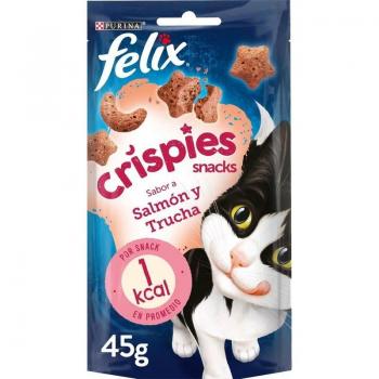 Felix Crispies Salmón y Trucha Snack para Gatos 8 x 45 gr