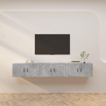 Mueble TV 3 piezas gris hormigón 80x34,5x40 cm vidaXL