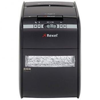 Rexel Destructora de Papel Automática Auto+ 90X, Microcorte de Seguridad P4, 90 Hojas, Depósito Extraíble de 20L, Negro, 2103080EUA
