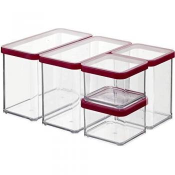 Rotho Loft - Juego de 5 Cajas de Almacenamiento con Tapa de Diferentes Tamaños, Plástico