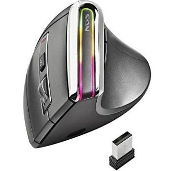NGS EVO Karma - Ratón Ergonómico Vertical Inalámbrico, Recargable, 5 Botones Silenciosos+Scroll, Sensor