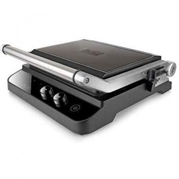 Black+Decker BXGR2000E Parrilla Electrica, 2000 W, Acero Inoxidable Anti-Huellas, Negro