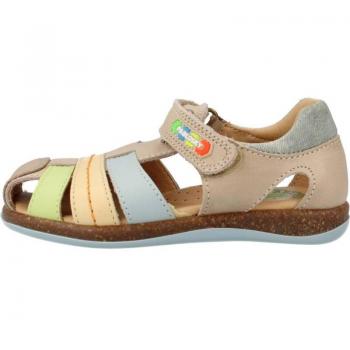 Sandalias cerradas de bebé niño Pablosky 028375P de piel color beige multicolor
