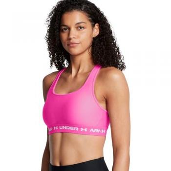 Under Armour Sujetador Deportivo de Sujeción Media Crossback Rosa Fucsia para Mujer, Talla M
