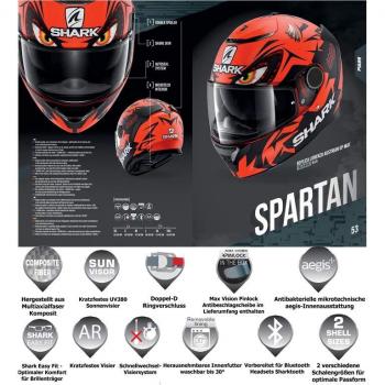 HE5050EKBWXXL - Shark Spartan Redding Mat Motorcycle Helmet XXL Matt Black Blue White