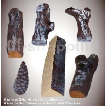 6 piezas de troncos de madera