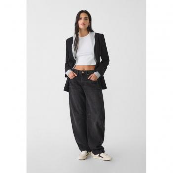 Stradivarius D82 Balloon Fit Jeans - Black Denim (Sizes 6 & 10)
