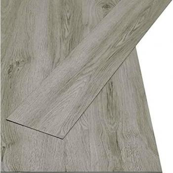 vidaXL Lamas para Suelo Autoadhesivas Lozas Azulejos Baldosas Pegatinas Decoración Pisos Balcón Hogar Casa PVC 4,46 m² 3 mm Gris Claro